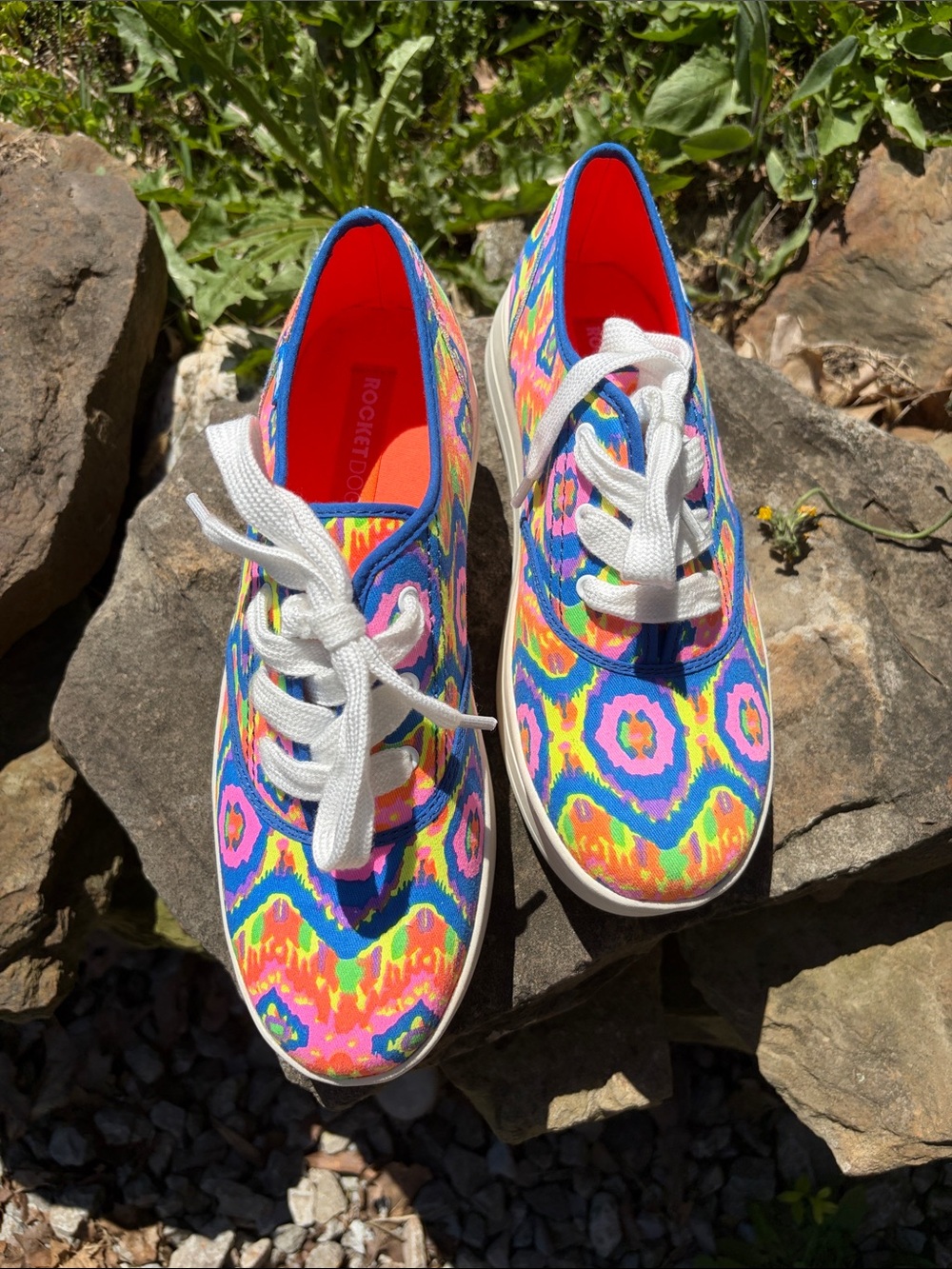 Rocket Dog Multicolor Floral Canvas Sneakers - Blue, Pink, Green, Orange